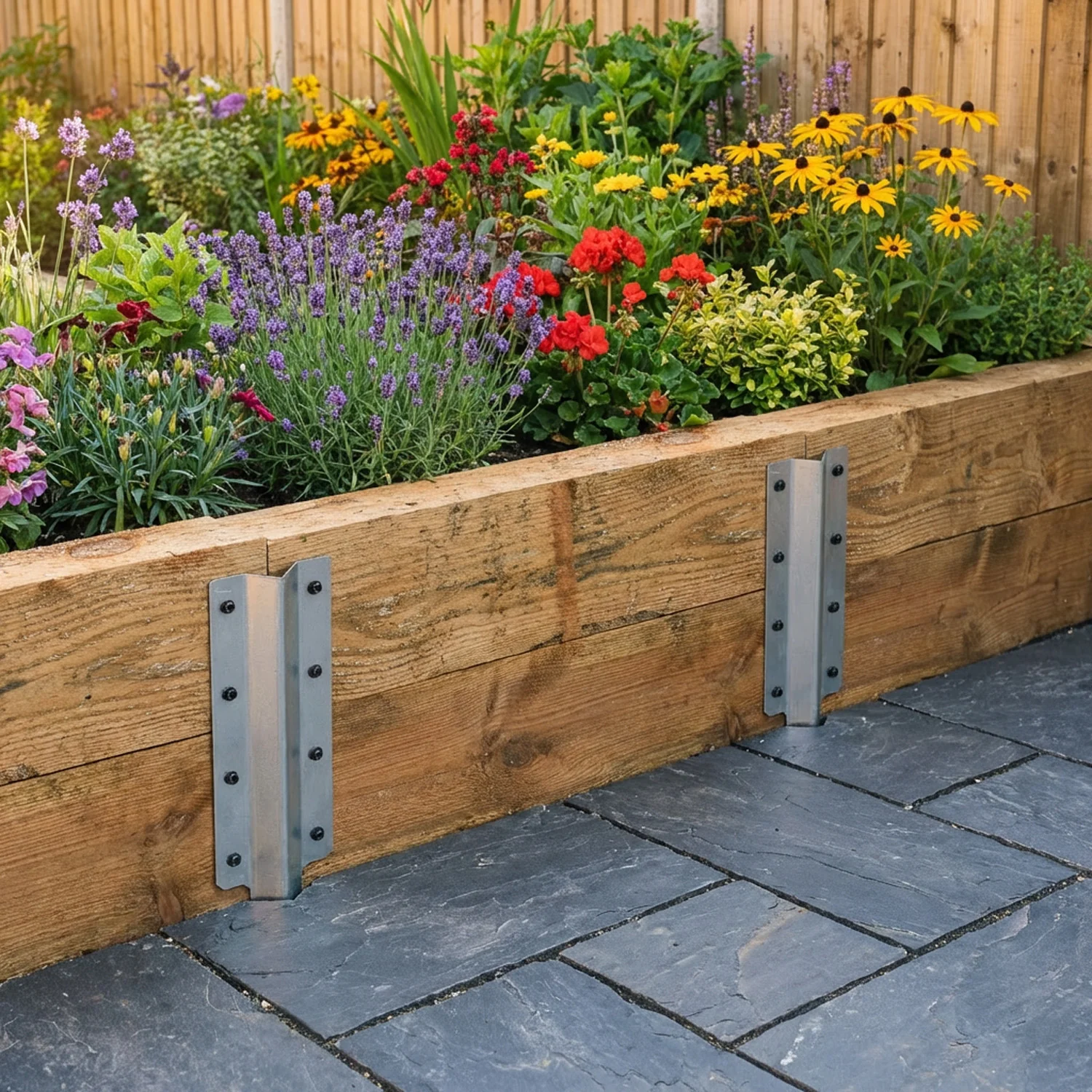 2-Tier Straight Railway Sleeper Bracket with Stake - Image 6