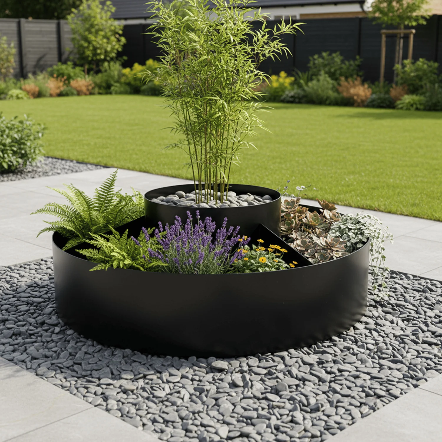 Bellamy 3-Segment Large Rustic Steel Circular Concentric Planter (4 Sizes Available) - Image 14