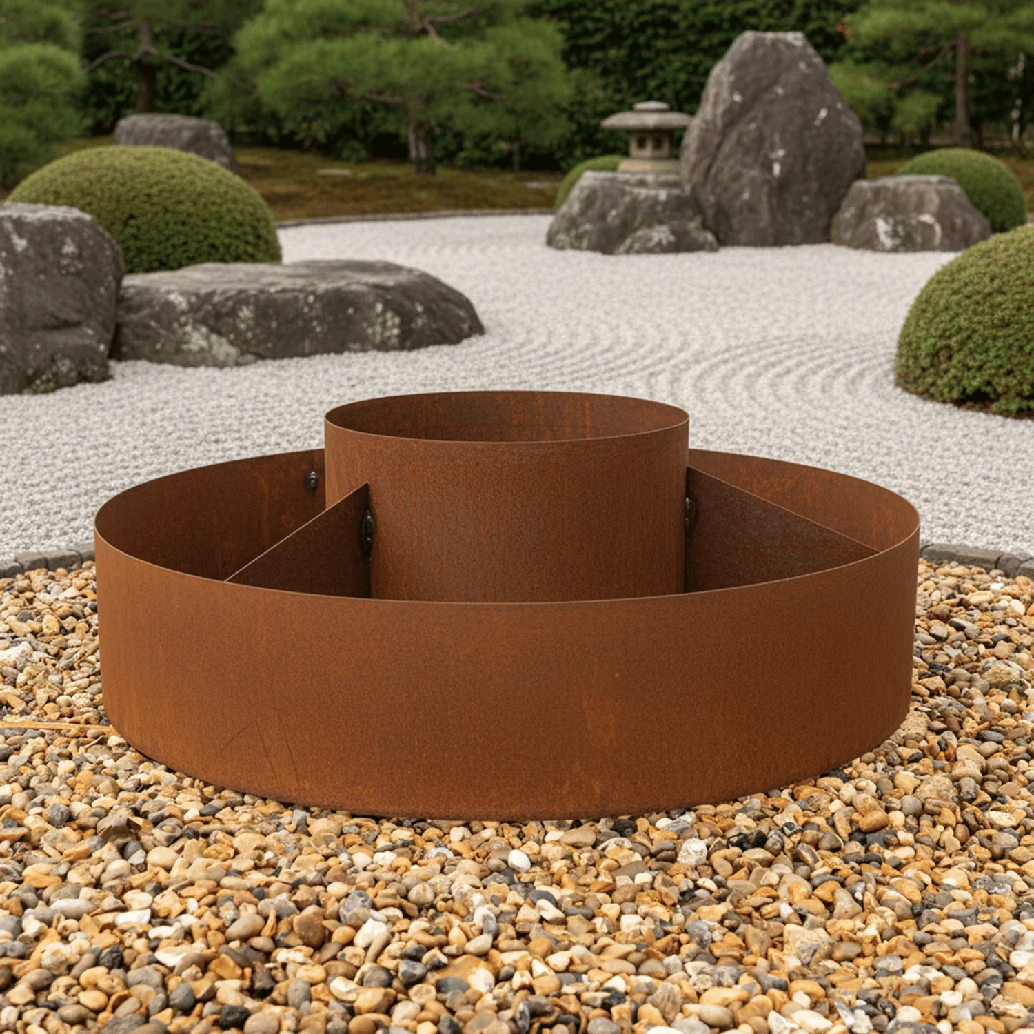 Bellamy 3-Segment Large Rustic Steel Circular Concentric Planter (4 Sizes Available) - Image 5
