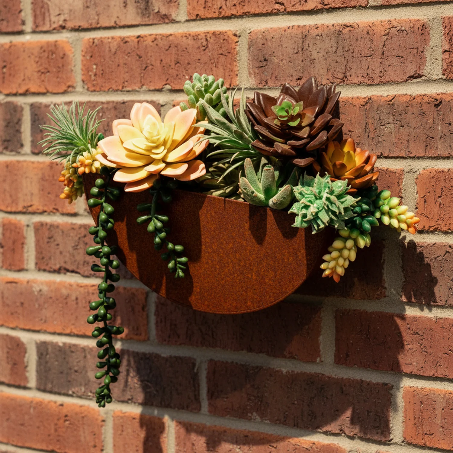 Bellamy Indoor or Outdoor Wall Mount Semi-Circular Half Moon Planter - Image 15