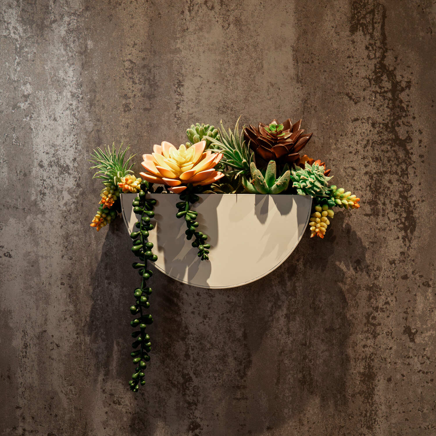 Bellamy Indoor or Outdoor Wall Mount Semi-Circular Half Moon Planter - Image 9