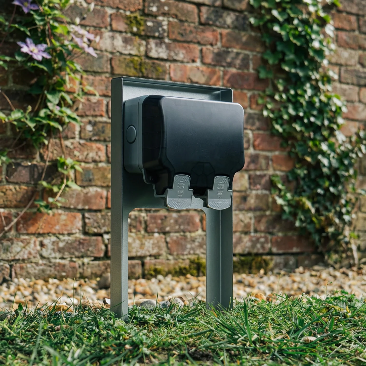 Bellamy Outdoor & Garden External Mains Plug Socket Installation Panel with Stakes - Image 9