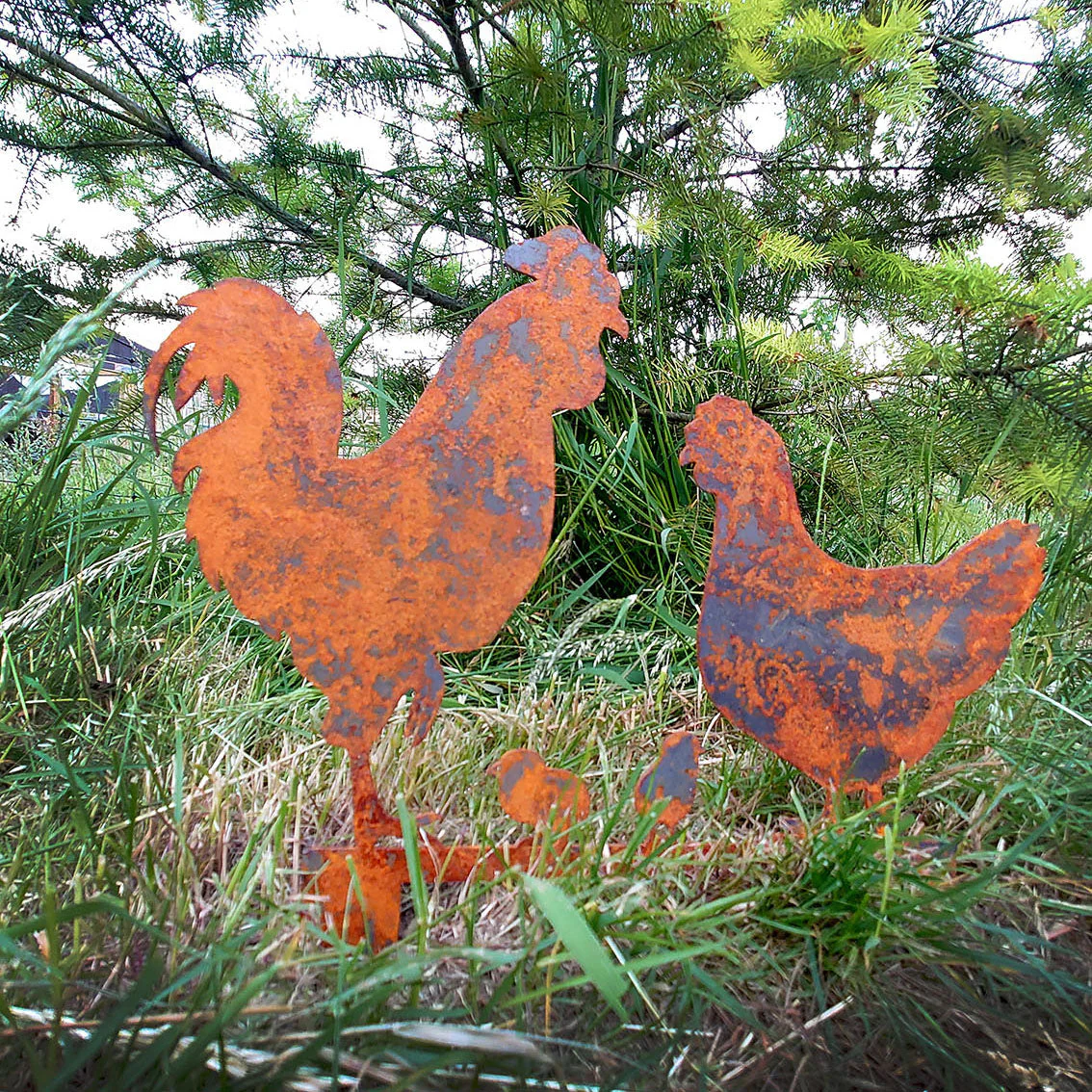Bellamy Rustic Steel Chicken Garden Ornaments - Image 18