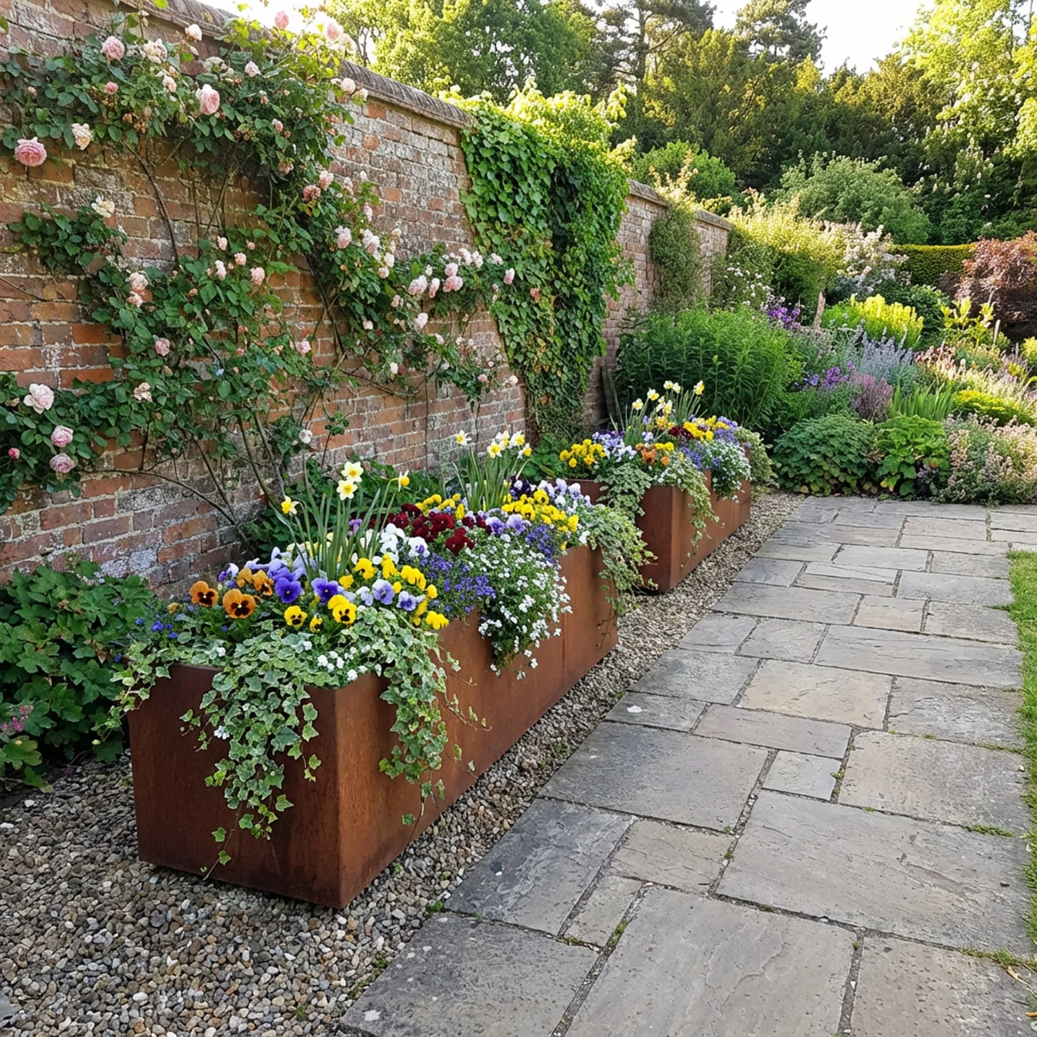 Bellamy Super-Strong Commercial Grade Rectangular Rustic Steel Planters - Image 3