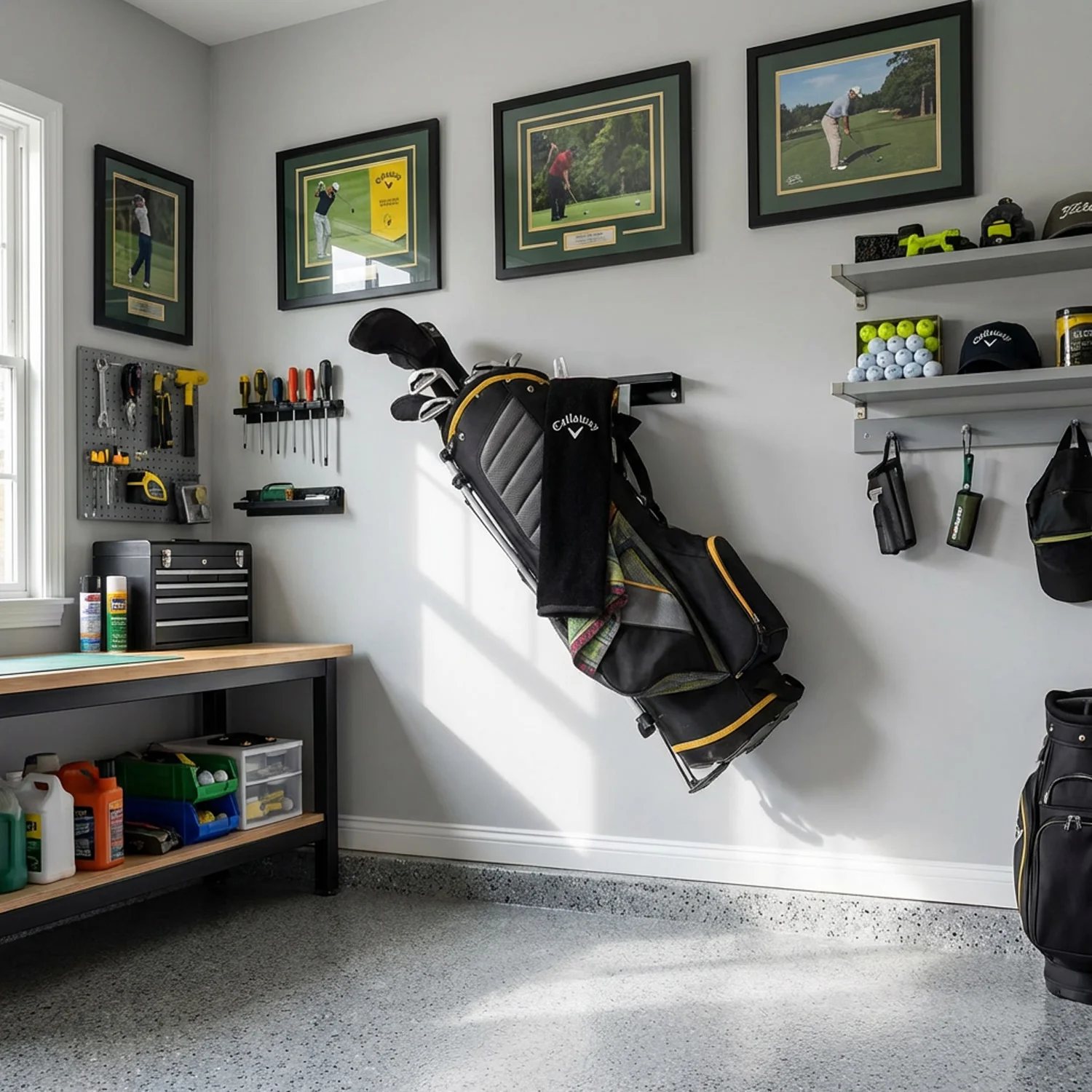 BlackSteel™ Wall Mount Golf Bag Hanging Holder - Image 3