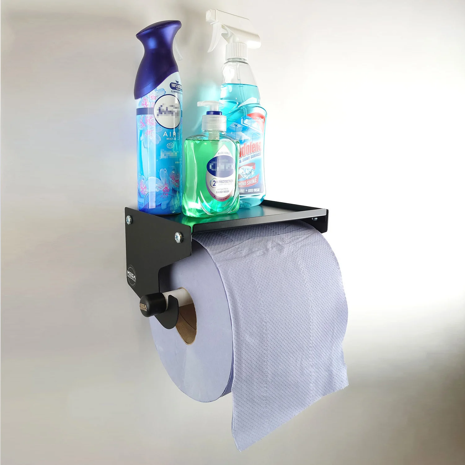 MegaMaxx UK™ Blue Roll Holder & Dispenser with Shelf - Image 16