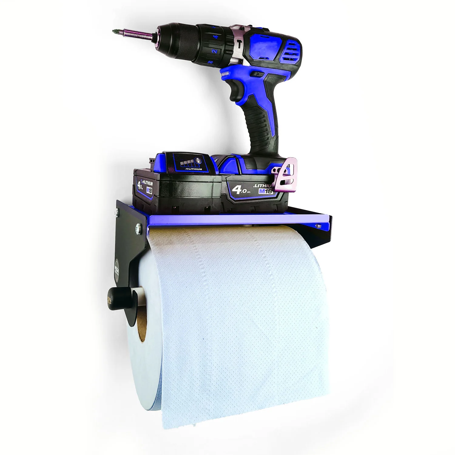 MegaMaxx UK™ Blue Roll Holder & Dispenser with Shelf - Image 43