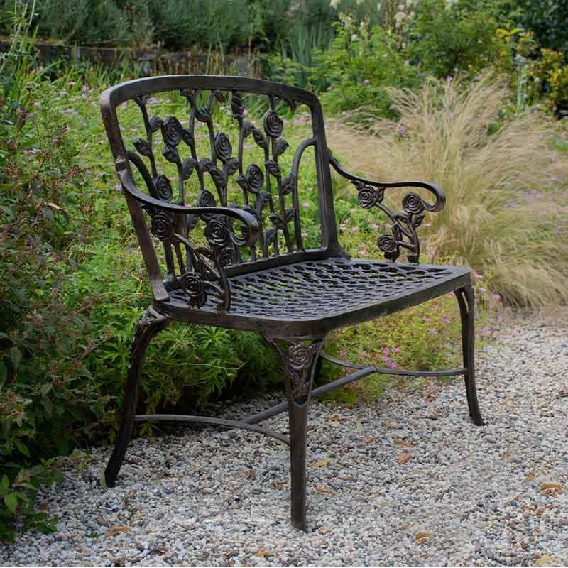 Fergus McArthur Bronze Effect Rose Garden Bench - Image 3
