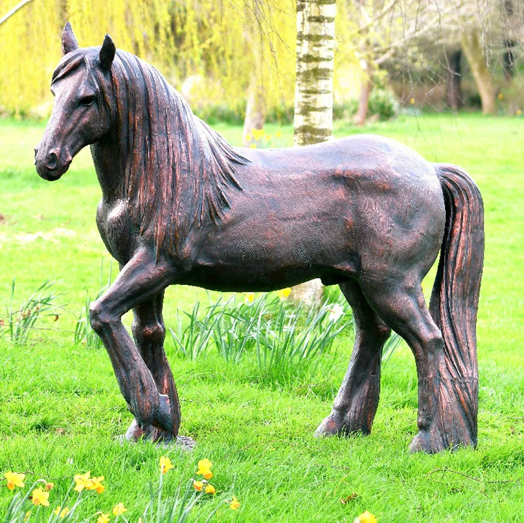 Fergus McArthur Cob Horse Aged Verde Statue - Image 2