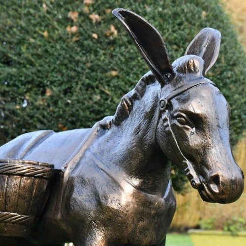 Fergus McArthur Donkey with Baskets Bronze Effect Sculpture - Image 2