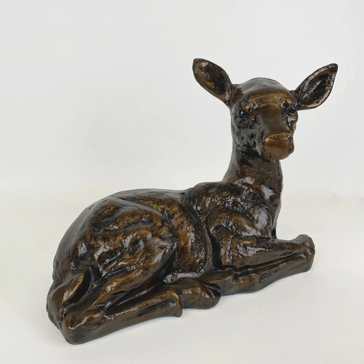 Fergus McArthur Grazing Fawn Bronze Effect Sculpture - Image 4