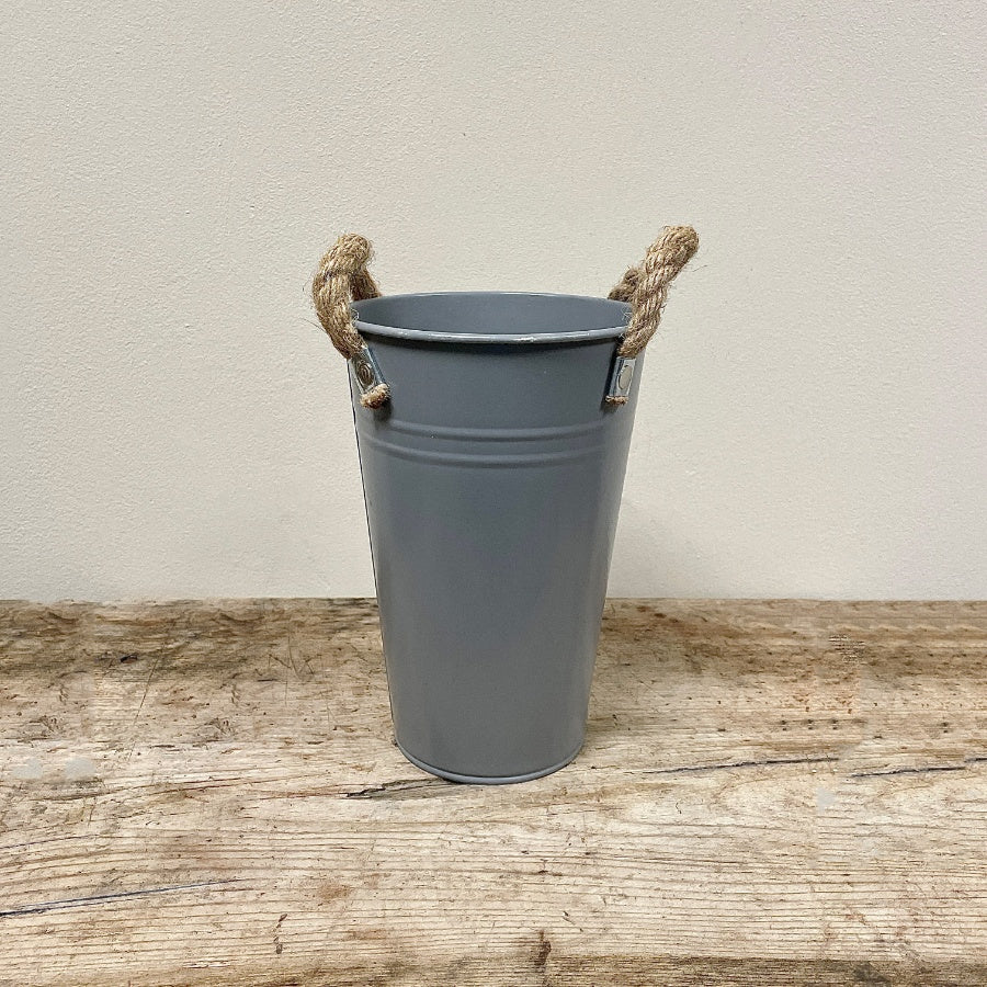 Rustic Flower Bucket with Rope Handles (2 Sizes Available)