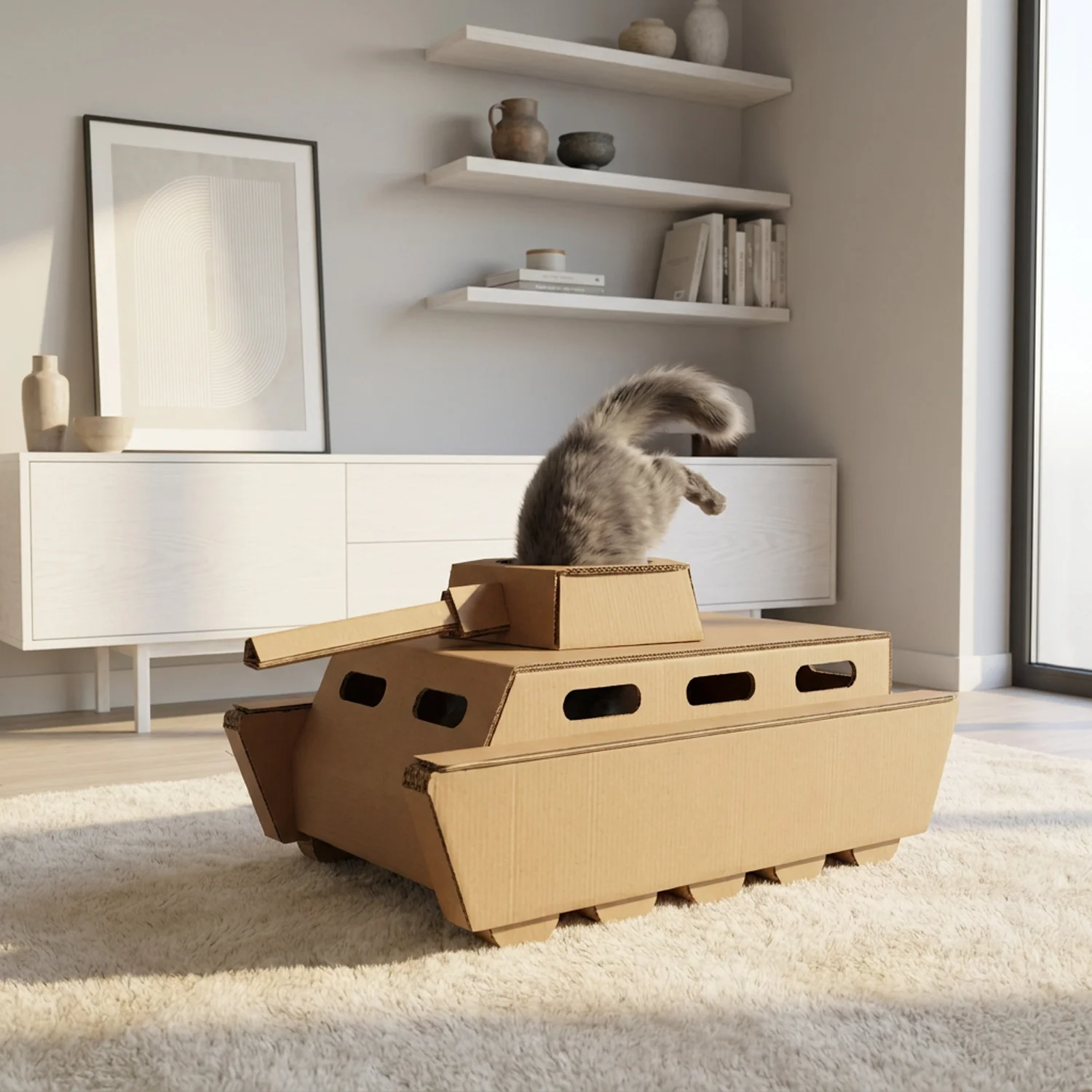 Jake's Farm Yard Cardboard Cat Tank Enrichment Toy - Image 11