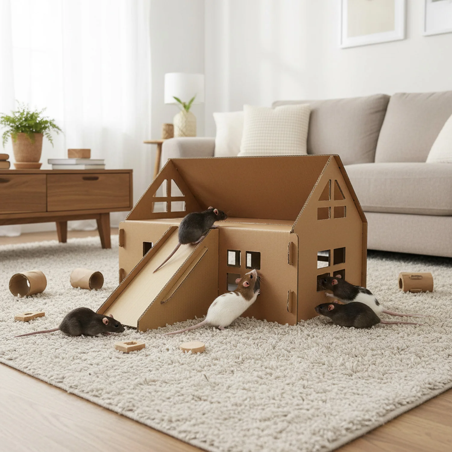 Jake's Farm Yard Cardboard Small Animal House - For Rabbits, Guinea Pigs Etc. - Image 4