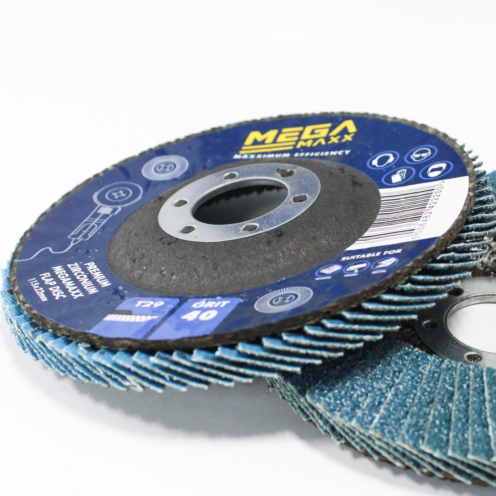 MegaMaxx UK™ Angle Grinder Sanding Flap Discs (4 Grits) (Pack of 10) - Image 6