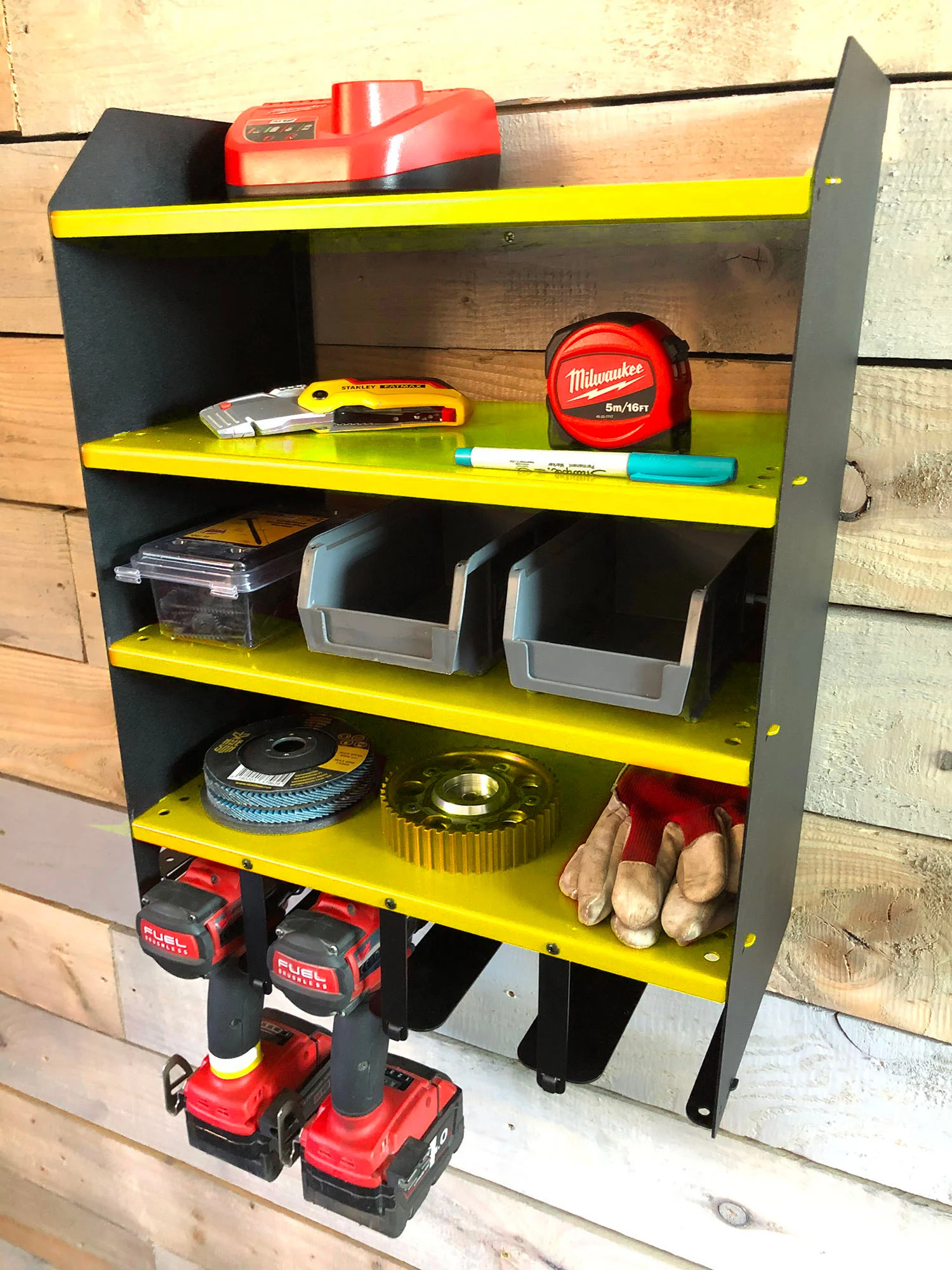 MegaMaxx UK™ Wall Mount Power Tool Storage Shelf (4 Tools, 4 Shelves) - Image 12