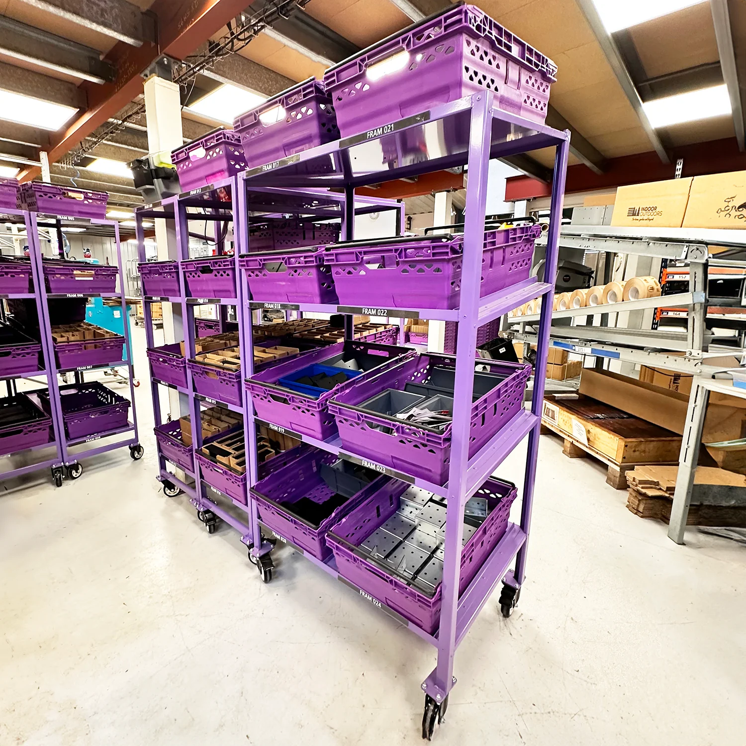 MegaMaxx PRO 600mm x 400mm Bale Arm Crate Storage Trolley Shelving Unit (Back-to-Back Version) - Image 2