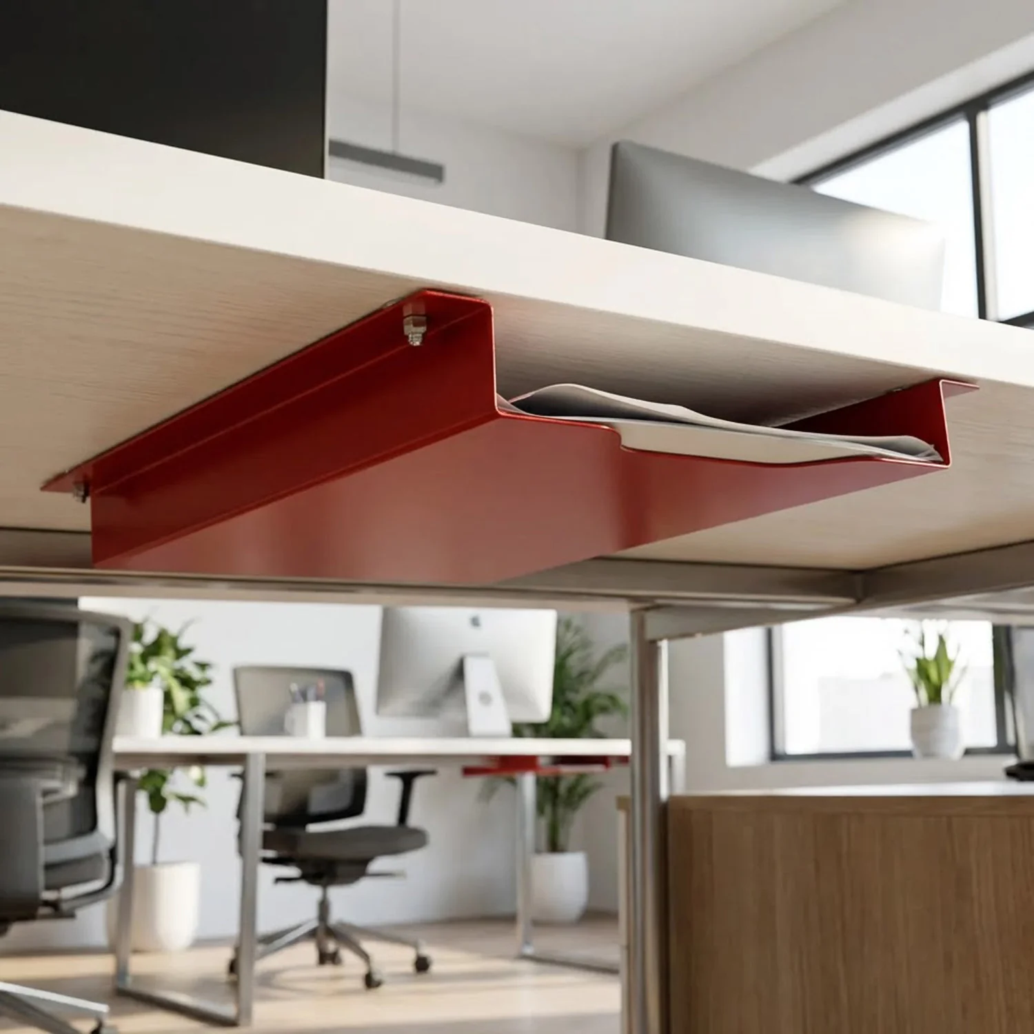MegaMaxx UK™ Under-Desk or Wall Mount Slimline A4 Paper Holder
