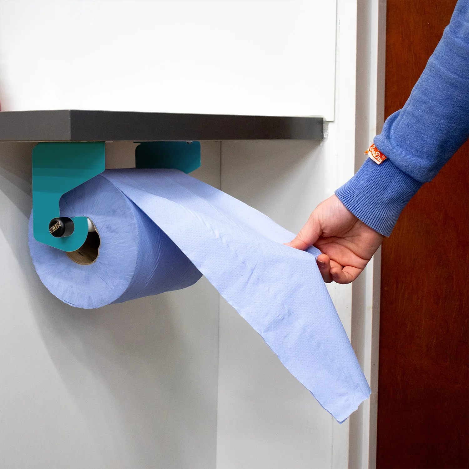 MegaMaxx UK™ Under-Desk & Under-Counter Blue Roll Holder & Dispenser - Image 12