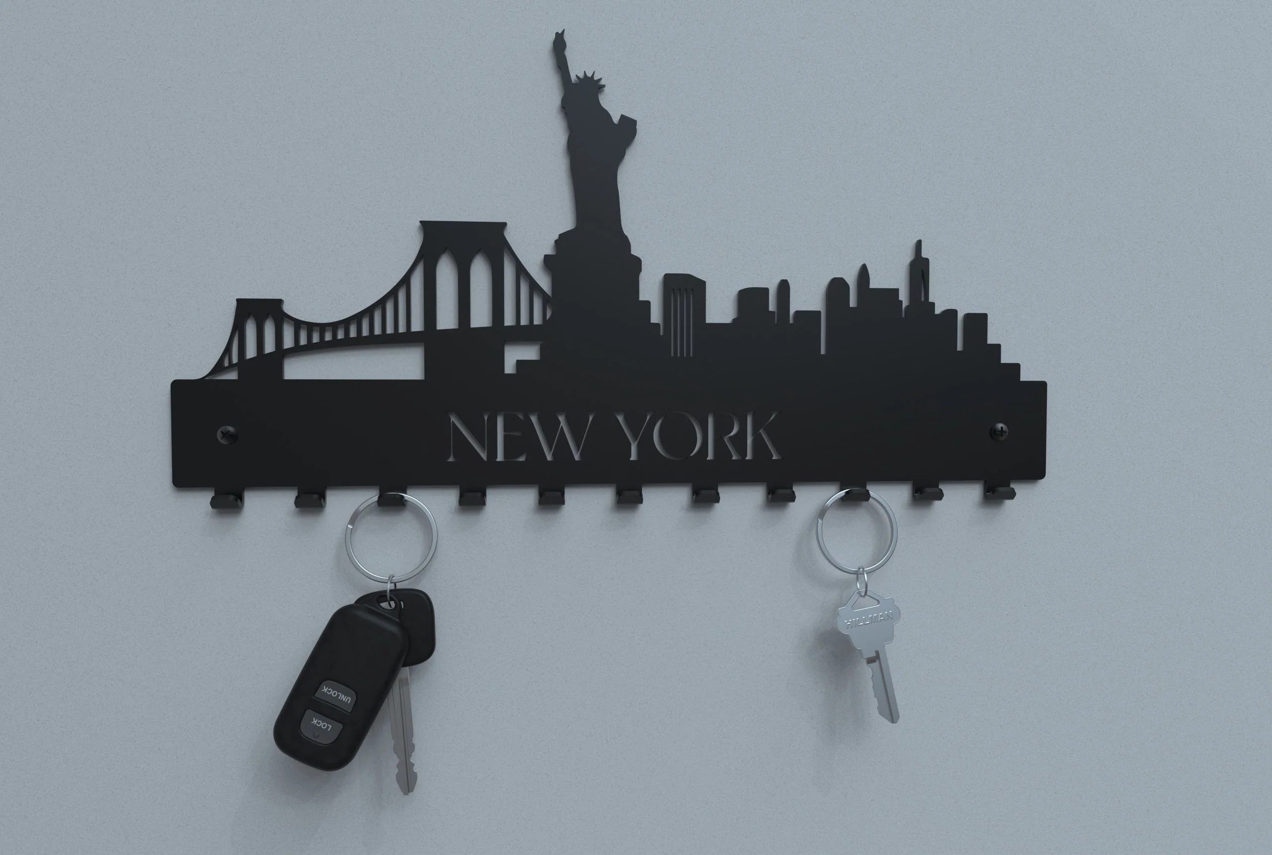 Okunaii™ New York City Skyline Silhouette Key Holder Rack - Image 5