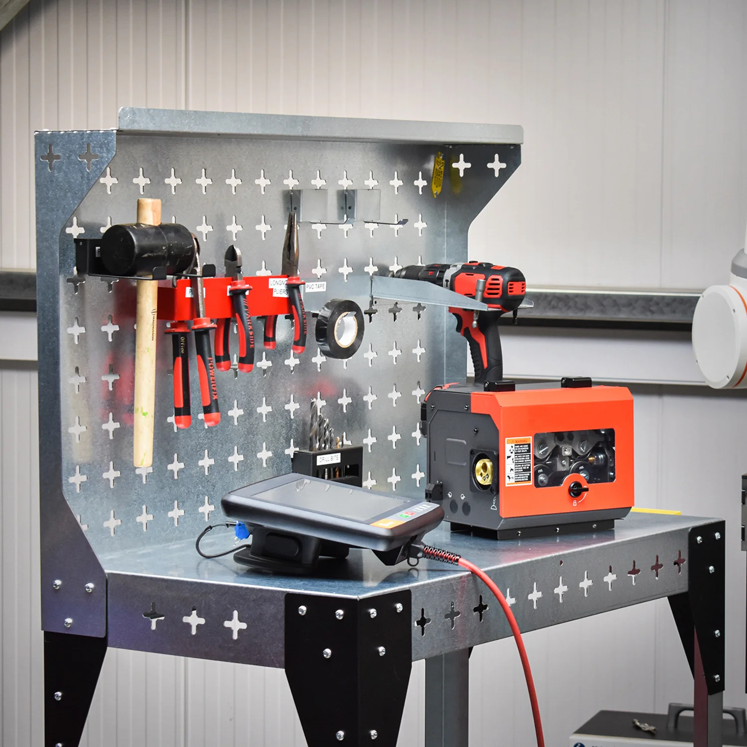 Nukeson Customisable Industrial Mobile Workbench with Back Wall - Tool Wall Compatible - Image 13