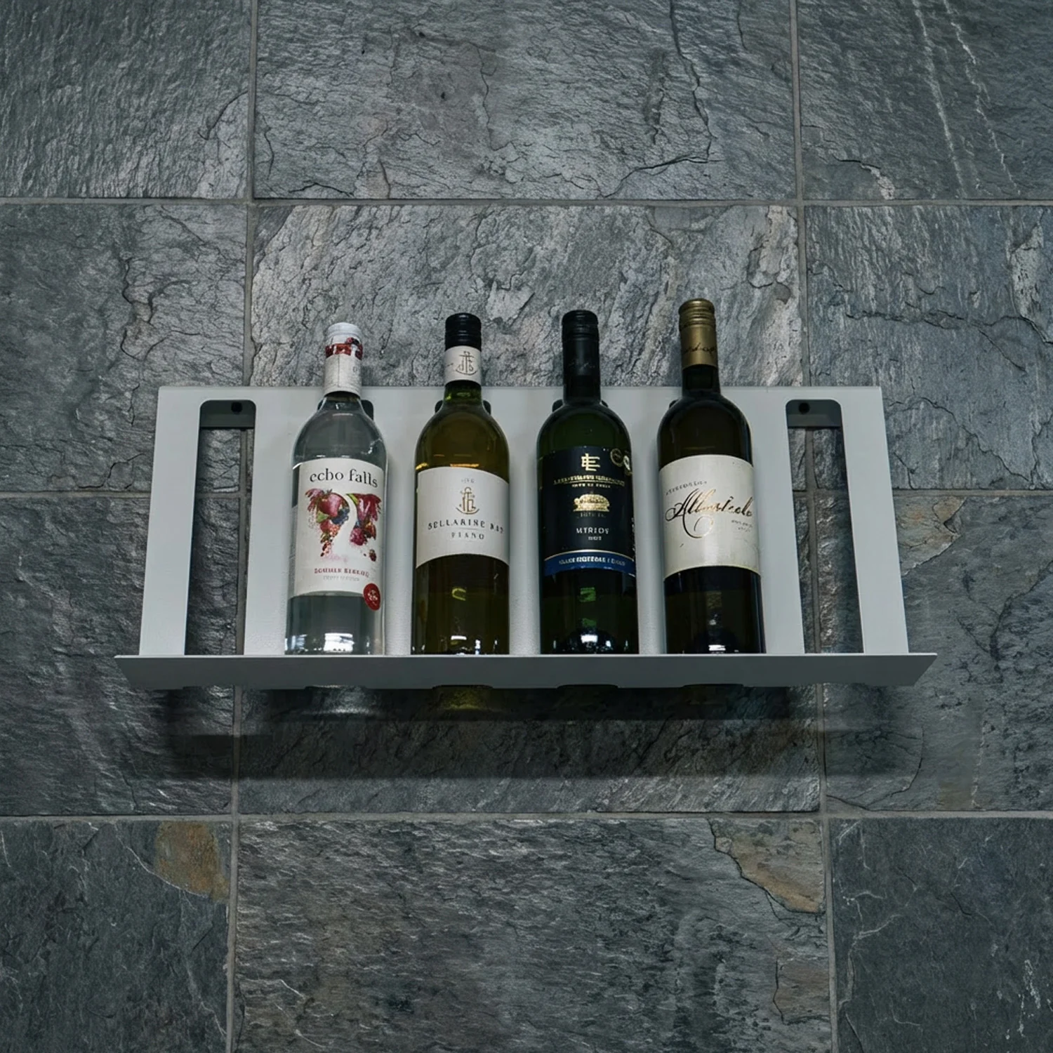 Okunaii™ Wall Mount Open Display 6-Slot Slanted Wine Bottle Shelf - Image 12