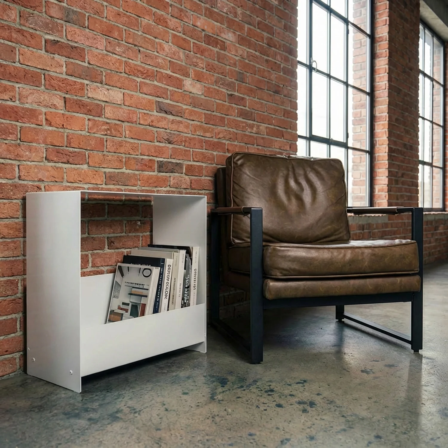 Okunaii™ Steel Side Table with Magazine Rack - Image 10