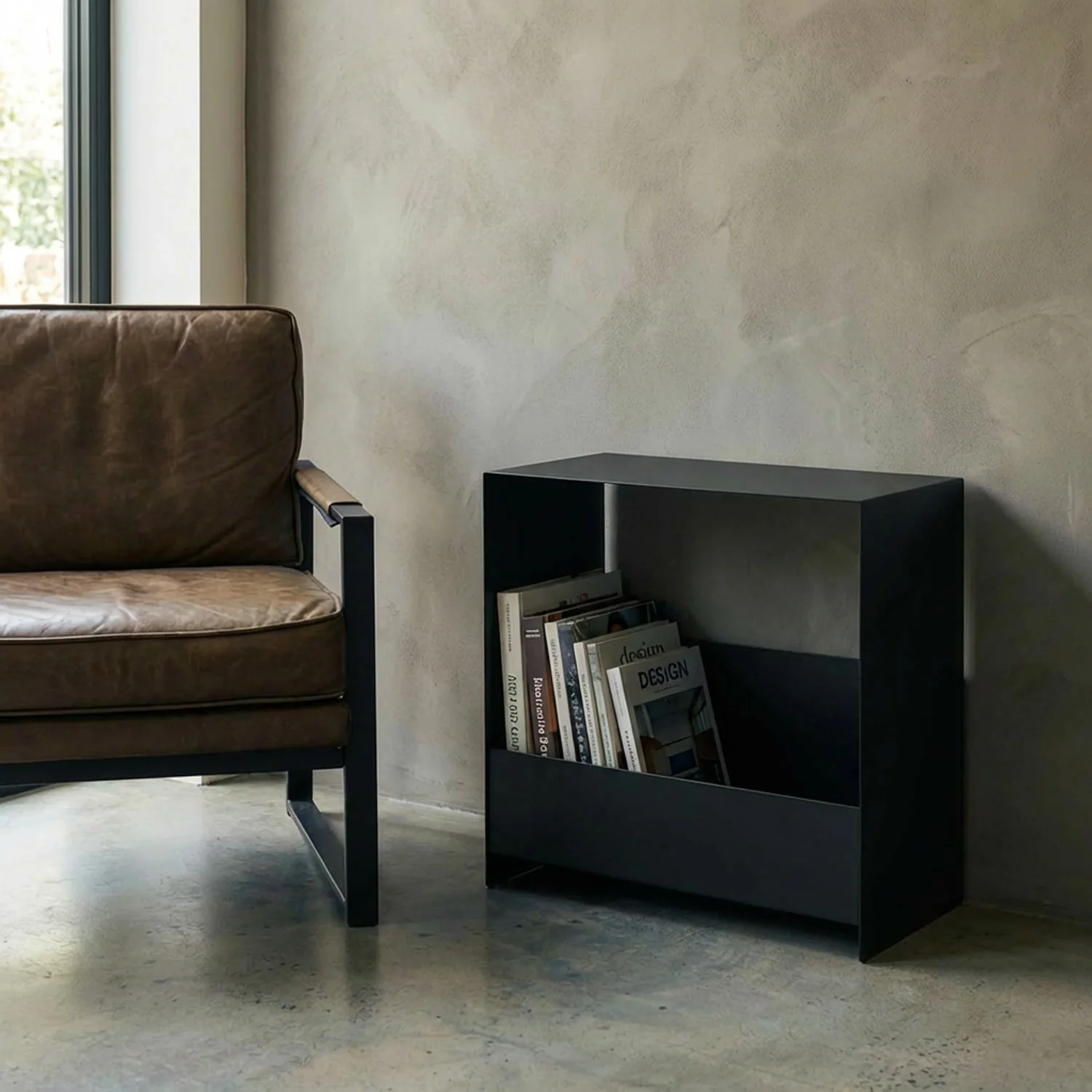 Okunaii™ Steel Side Table with Magazine Rack - Image 17