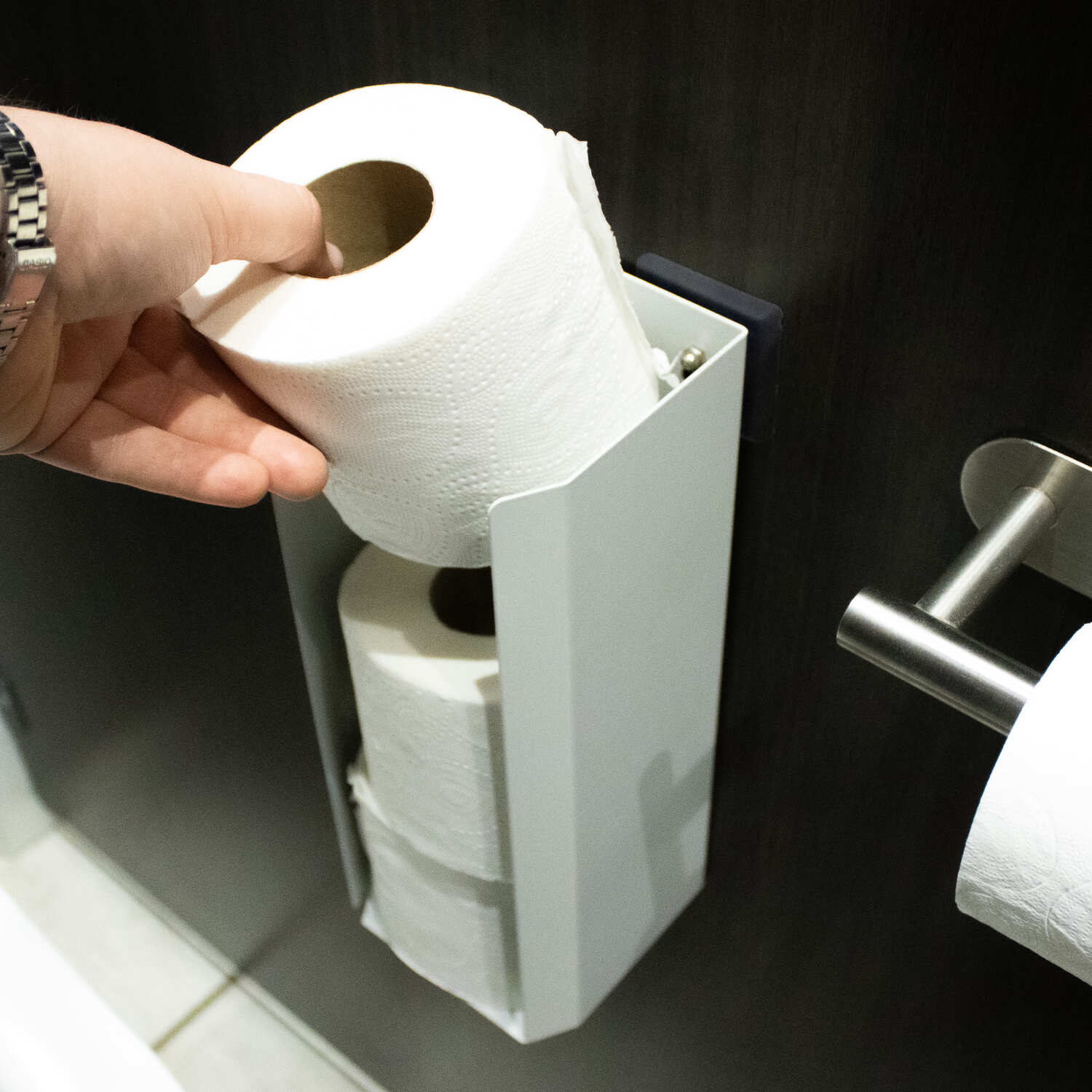 Okunaii™ Wall Mount Spare Toilet Paper Roll Holder - Image 3