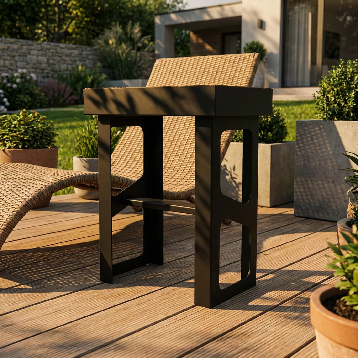 SleeperFit LightGauge Rustic-Style Railway Sleeper Side Table - Image 5