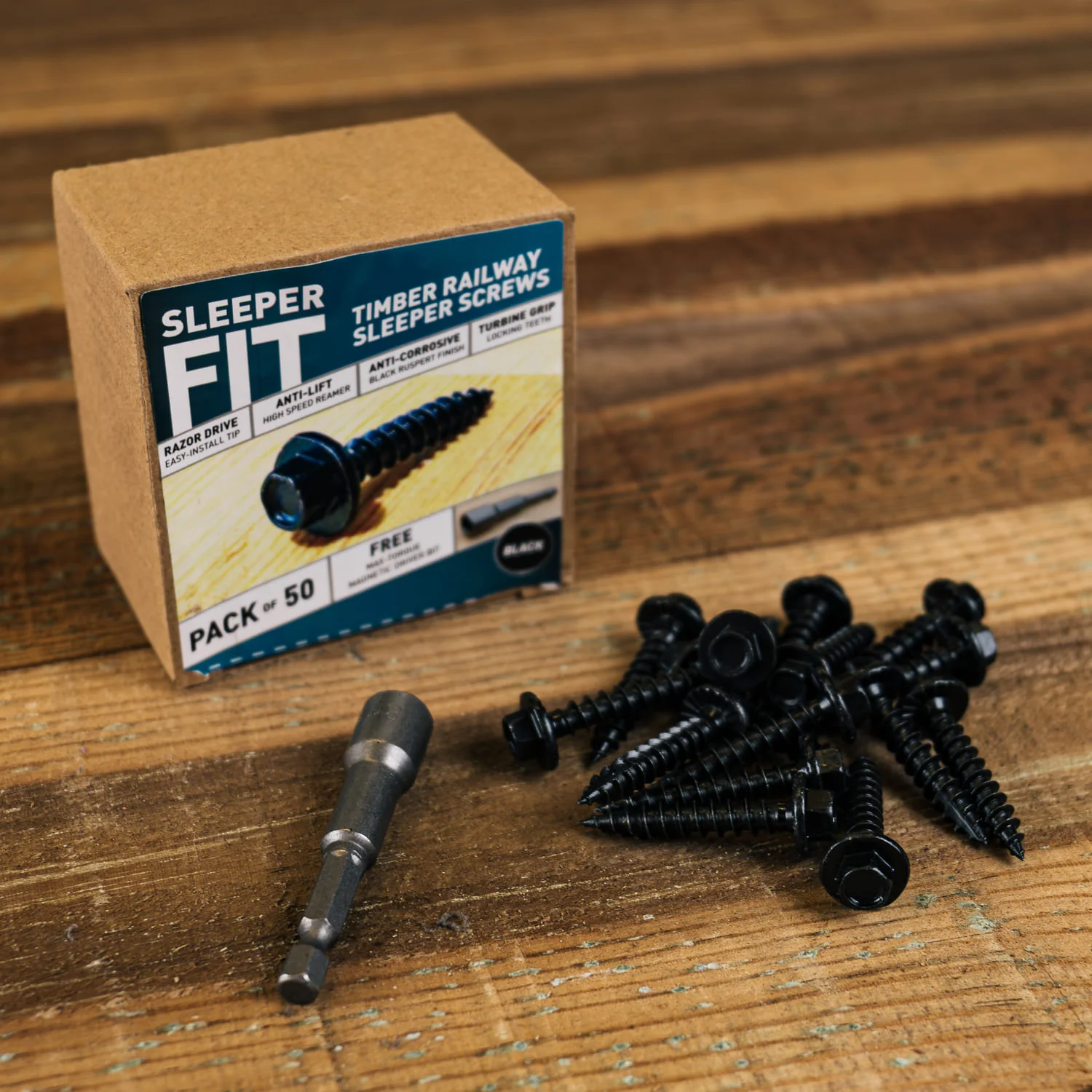 SleeperFit Official Black Timber Railway Sleeper Screws (Pack of 50) - Image 10