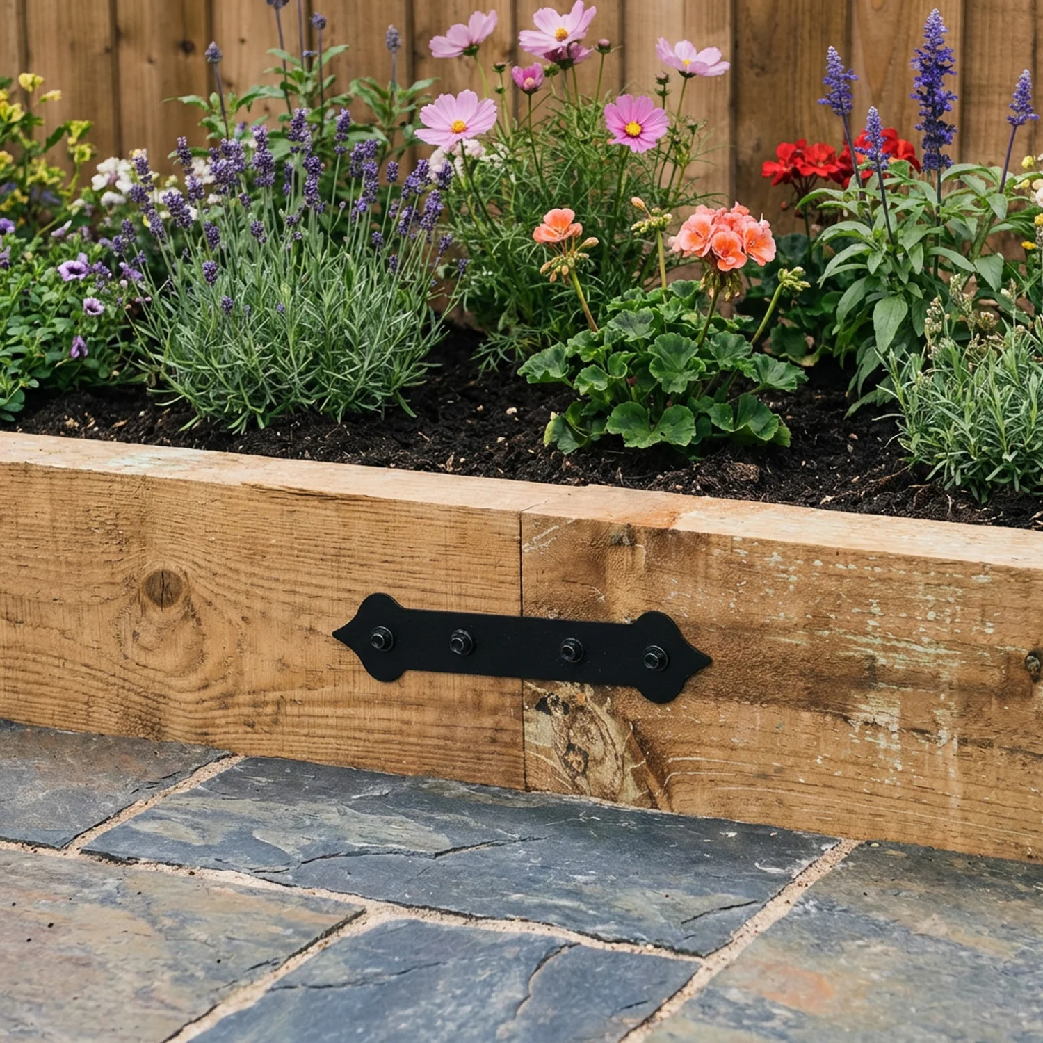 Spear Head Decorative Straight Railway Sleeper Brackets - Image 6