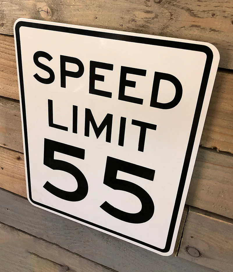 American Style "Speed Limit 55" Sign Vintage Automobilia - Image 8