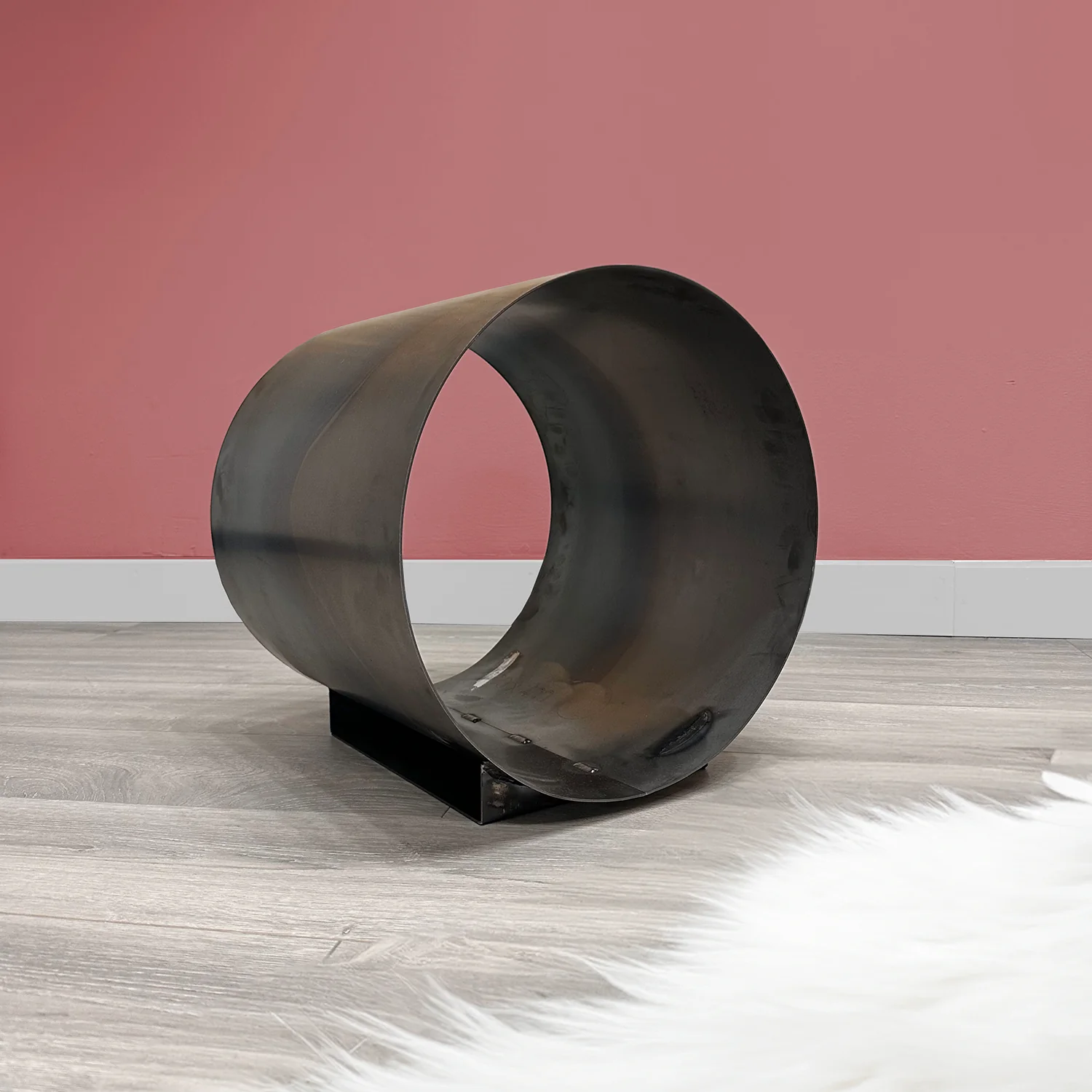 Circular Bare Steel Log Store - Image 9