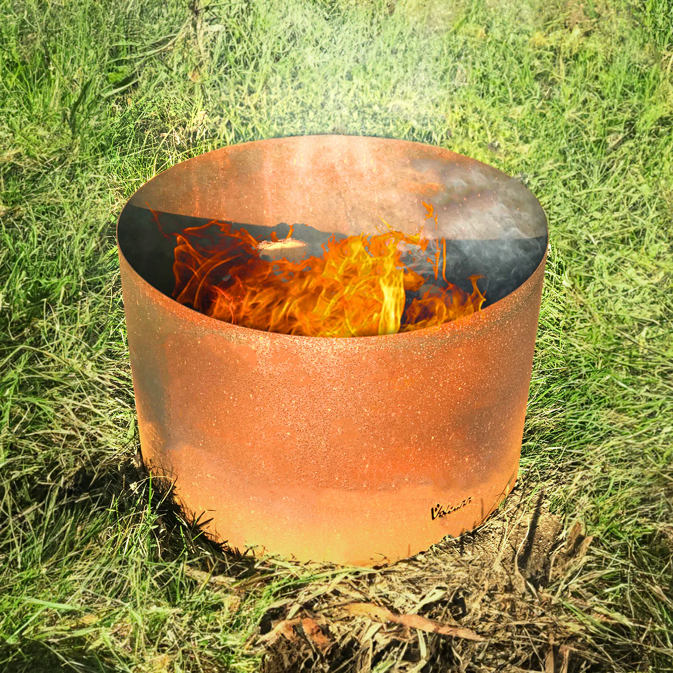 Volcann™ Foculus Circular Rustic Steel Garden & Patio Fire Pit Brazier - Image 4