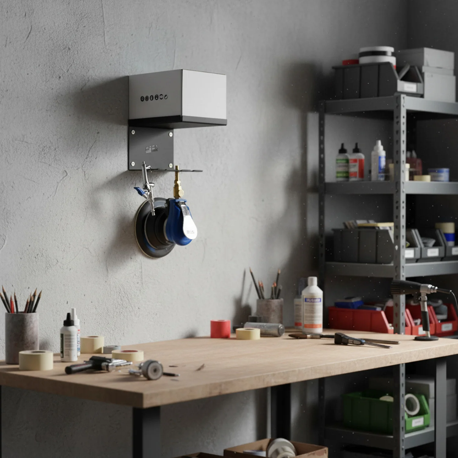 MegaMaxx UK™ Wall Mount Air Tool Storage & Sander Shelving Unit - Image 4